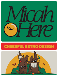 michael here cheerful retro design