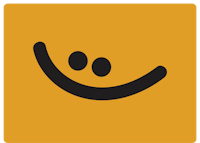 a smiley face icon on a yellow background